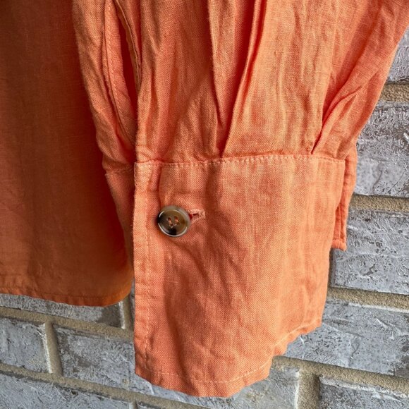 Velvet by Graham & Spencer Long Sleeve Button Up 100% Linen Shirt Women's Size L - Picture 7 of 8